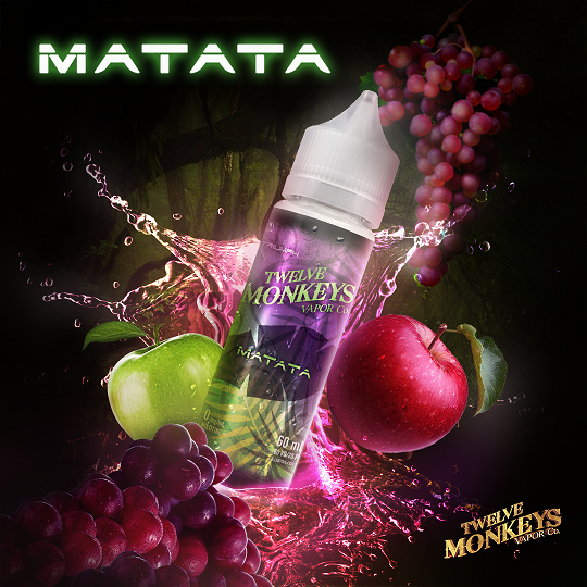 Twelve Monkeys Matata E-Juice bottle displayed at a vape store near me now.