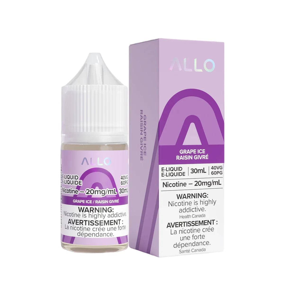 ALLO E-Liquid Grape Ice – premium frosty grape flavour from vape shops near me in Vancouver, available now at OKVapor.
