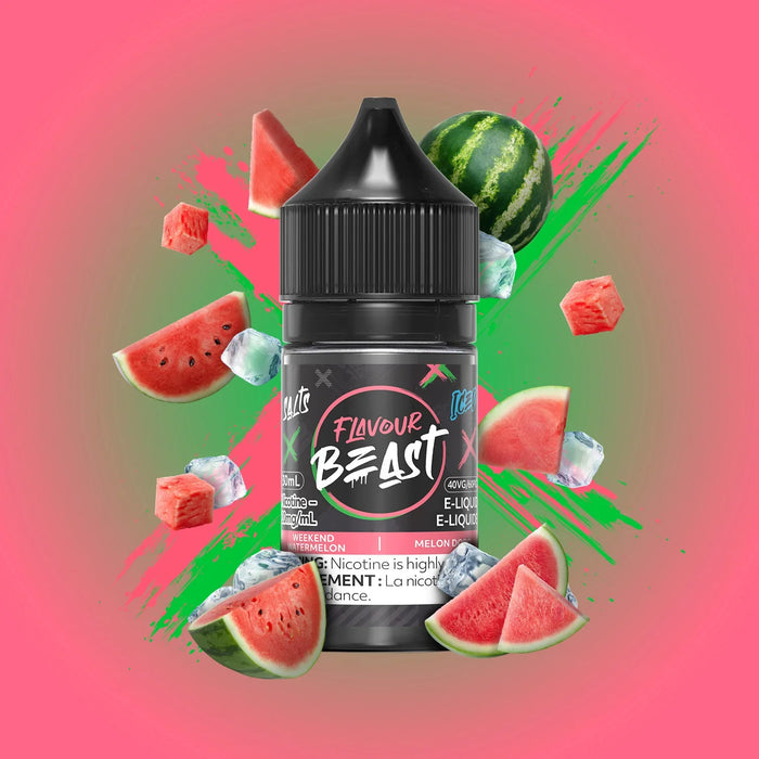 Flavour Beast Weekend Watermelon e-juice, cheap juices in Vancouver, available at top vape shops near me open now.