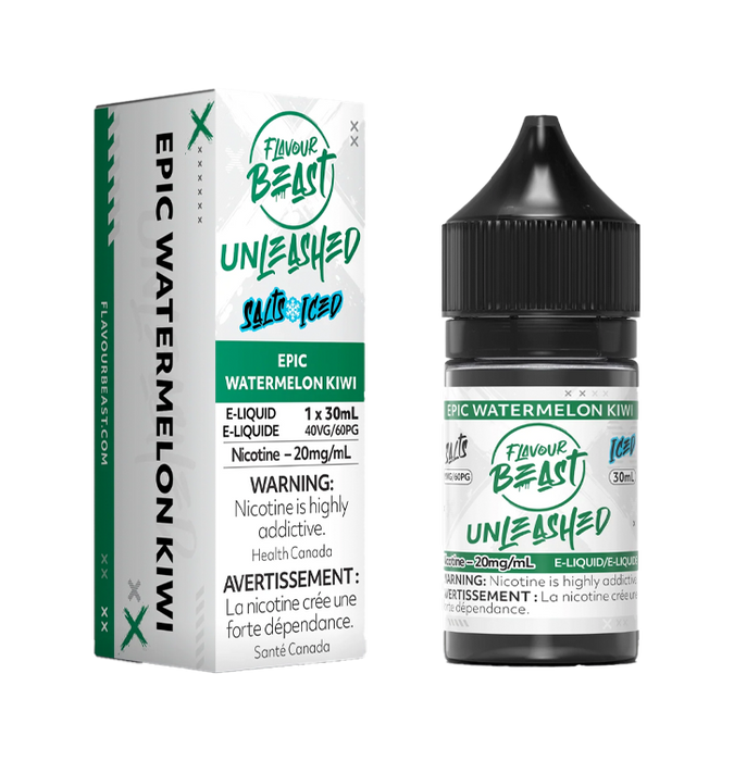 FLAVOUR BEAST E-LIQUID - UNLEASHED - EPIC WATERMELON KIWI ICED