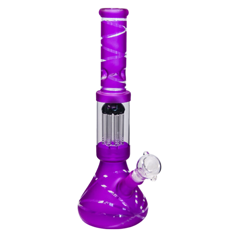 Striped Tree Percolator Bong 14"