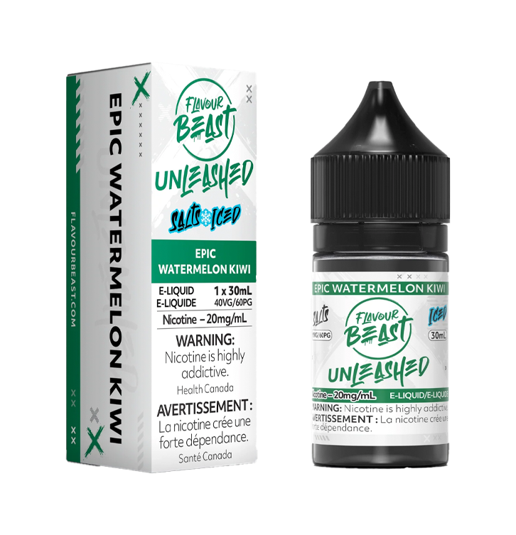 FLAVOUR BEAST E-LIQUID - UNLEASHED - EPIC WATERMELON KIWI ICED