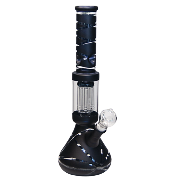 Striped Tree Percolator Bong 14"