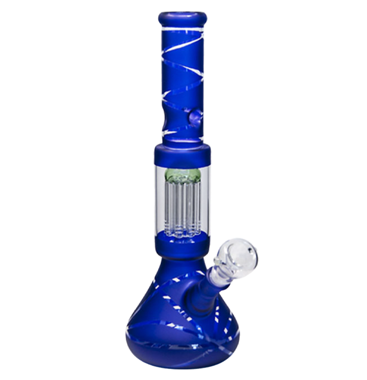 Striped Tree Percolator Bong 14"